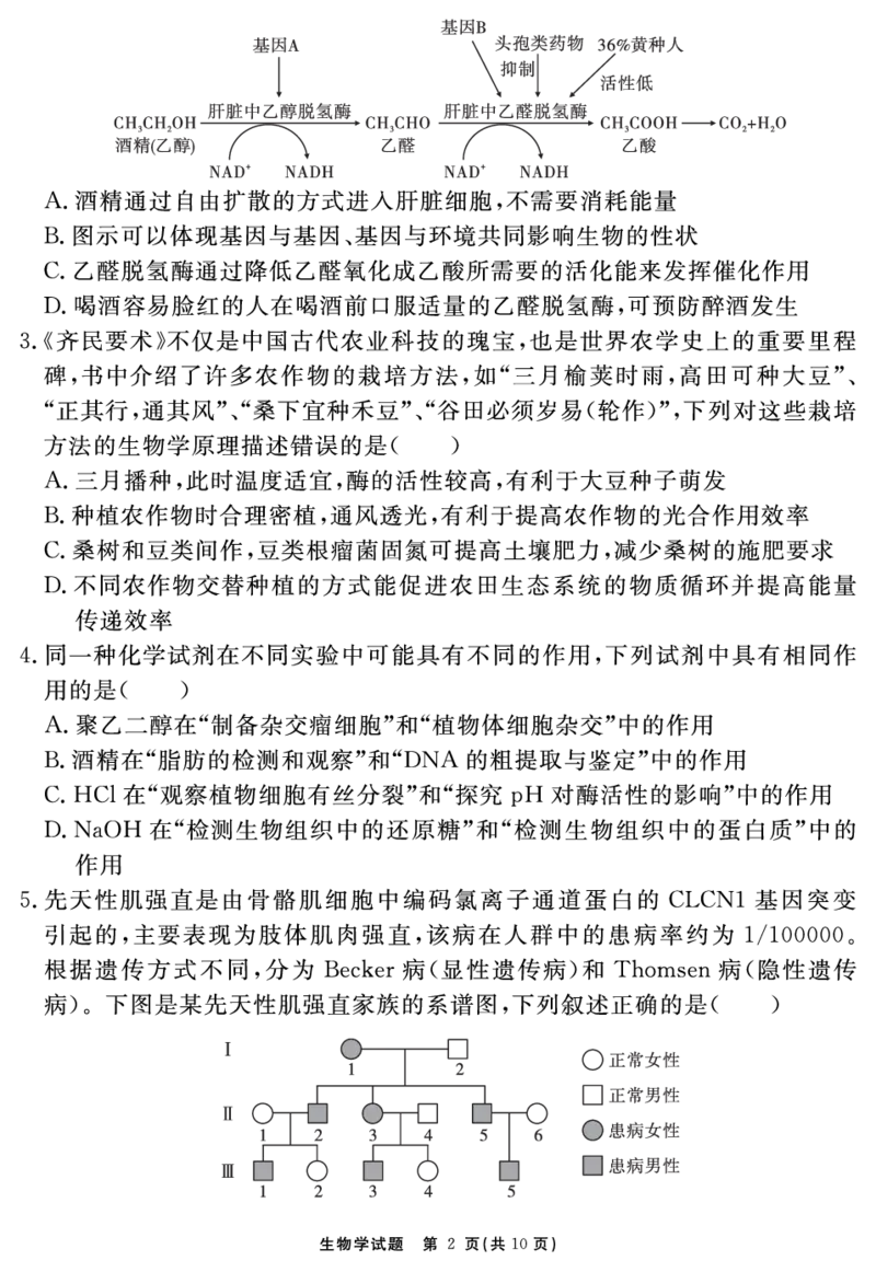 安徽省合肥一六八中学2025届高三最后一卷生物_2025年6月_250601安徽省合肥一六八中学2025届高三最后一卷（全科）