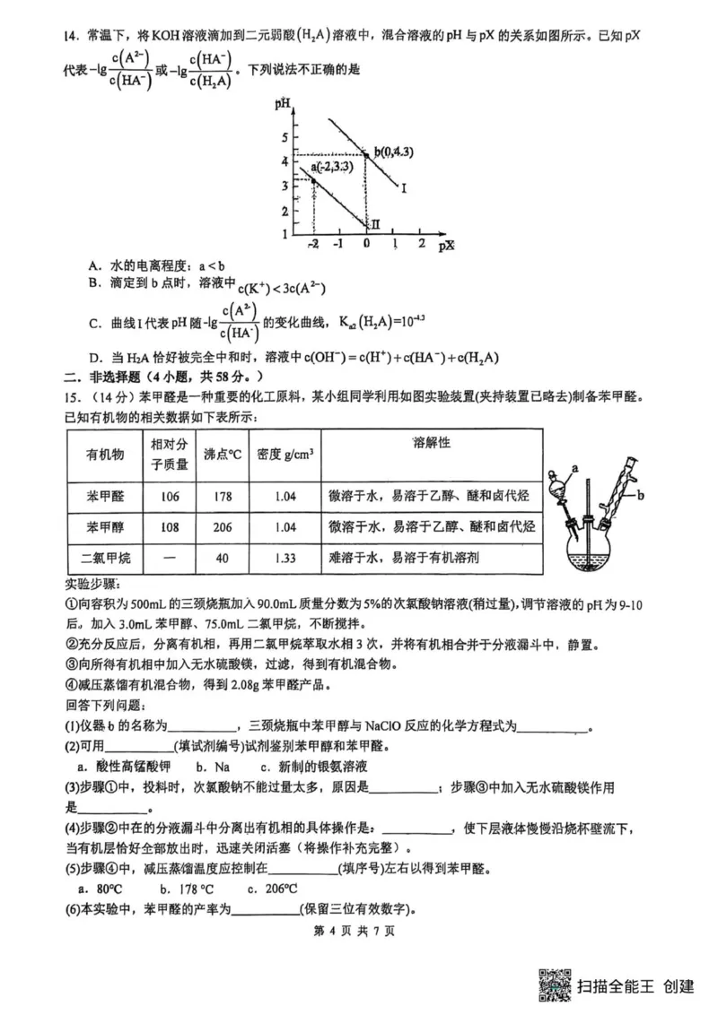 山大附中2025-2026学年第一学期高三化学月考试题_251103山西省太原市山西大学附属中学校2025-2026学年高三上学期10月模块诊断（总第五次）