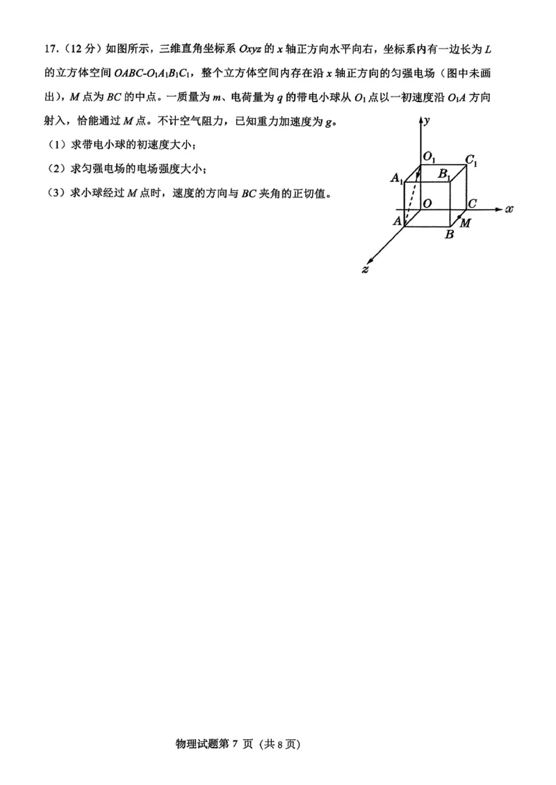 山东高考质量测评联盟大联考&middot;高三12月联考物理_2025年12月_251223山东高考质量测评联盟大联考&middot;高三12月联考（全科）