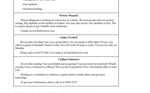精品解析：2022年山东省枣庄市中考英语真题（原卷版）_中考真题_3.英语中考真题2015-2024年_2022中考英语真题143份11