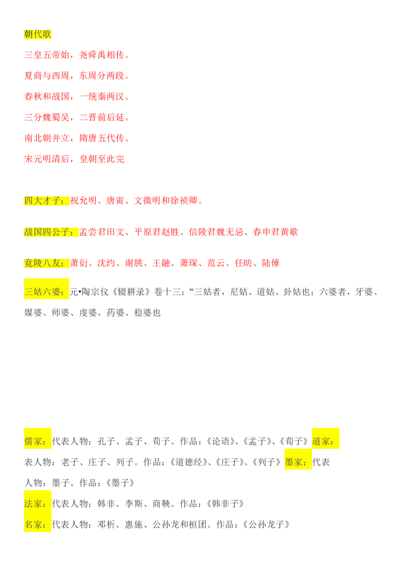 知识点必背文学常识_26吉林考备考资料包_08公共基础知识资料+试题