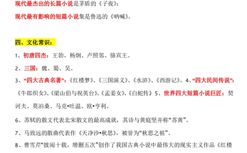 知识点必背文学常识_26吉林考备考资料包_08公共基础知识资料+试题