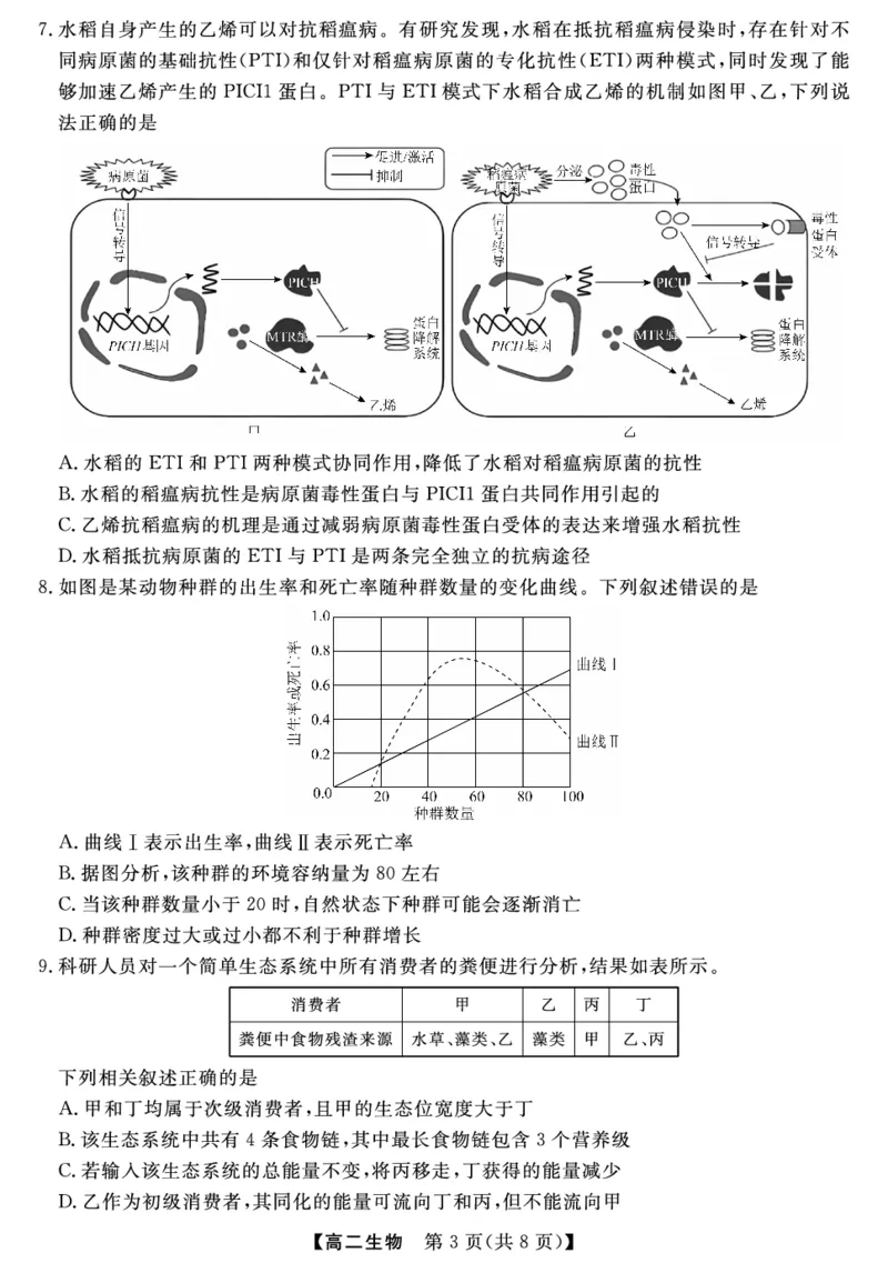 金科&middot;新未来7月3-4日高二联考-生物_2025年7月_250707河南省金科&middot;新未来2024-2025学年高二下学期期末联考考试（全科）_金科&middot;新未来7月3-4日高二联考试题