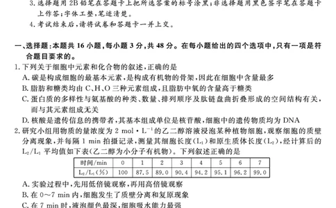 金科&middot;新未来7月3-4日高二联考-生物_2025年7月_250707河南省金科&middot;新未来2024-2025学年高二下学期期末联考考试（全科）_金科&middot;新未来7月3-4日高二联考试题