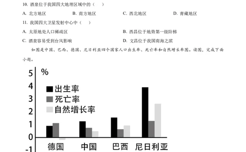 精品解析：2022年辽宁省大连市中考地理真题（原卷版）_中考真题_9.地理中考真题2015-2024年_2022中考地理真题98份18