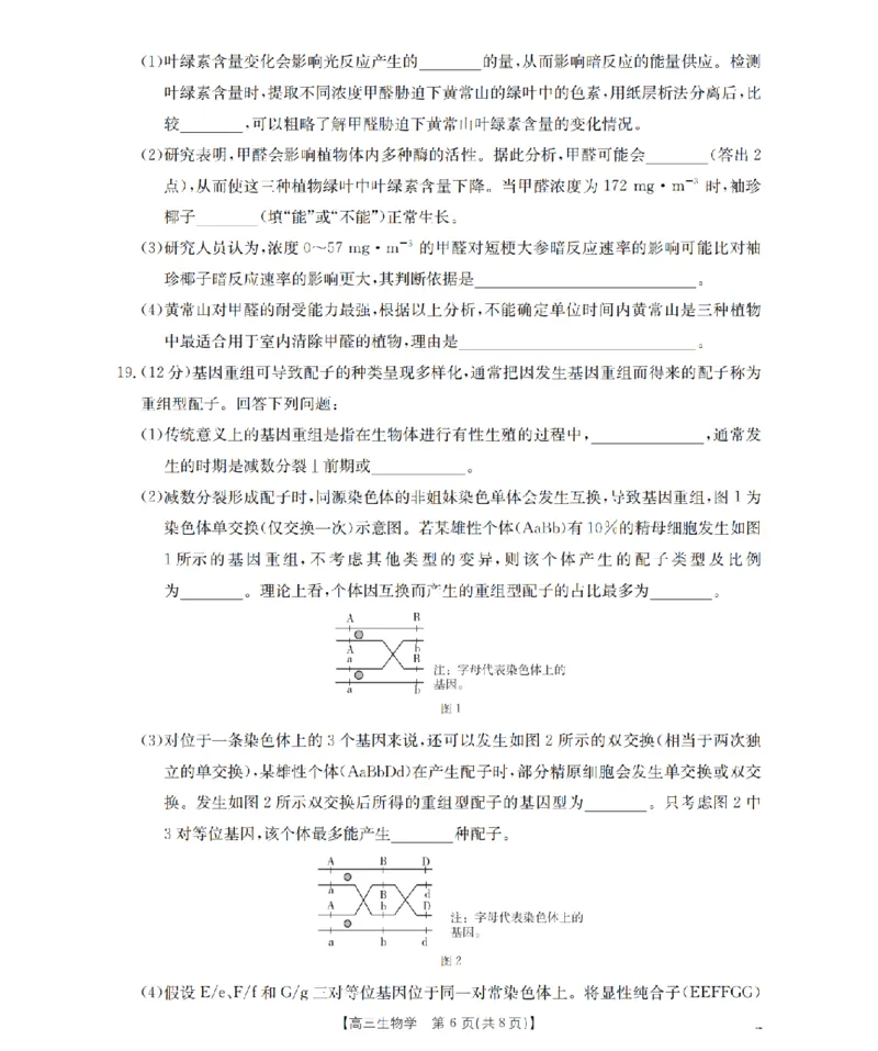 甘肃省2026届高三上学期12月阶段性考试（26-158C）生物_2025年12月_251231金太阳&middot;甘肃省2026届高三上学期12月阶段性考试（26-158C）（全科）