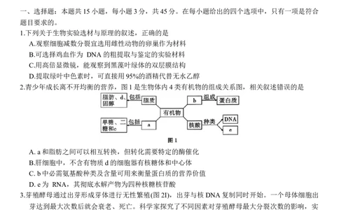 生物学试卷_2025年12月_251220重庆市重庆八中2026届高三12月高考适应性月考卷（四）（全科）_重庆市第八中学校2025-2026学年高三上学期12月月考生物试题（含答案）