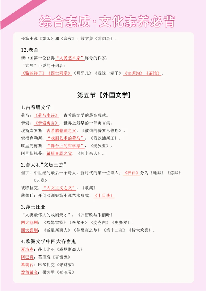 科一文化素养核心知识点_4-教培资料-26年最新资料-同步更新_科一科二电子资料合集中小幼（笔记真题知识点汇总等）文件多，按需保存_科一科二知识专项（中小幼）推荐