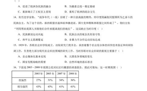 青海省西宁市大通县2026届高三上学期期中考试历史试卷（含答案）_251111青海省西宁市大通县2026届高三上学期期中考试（全科）
