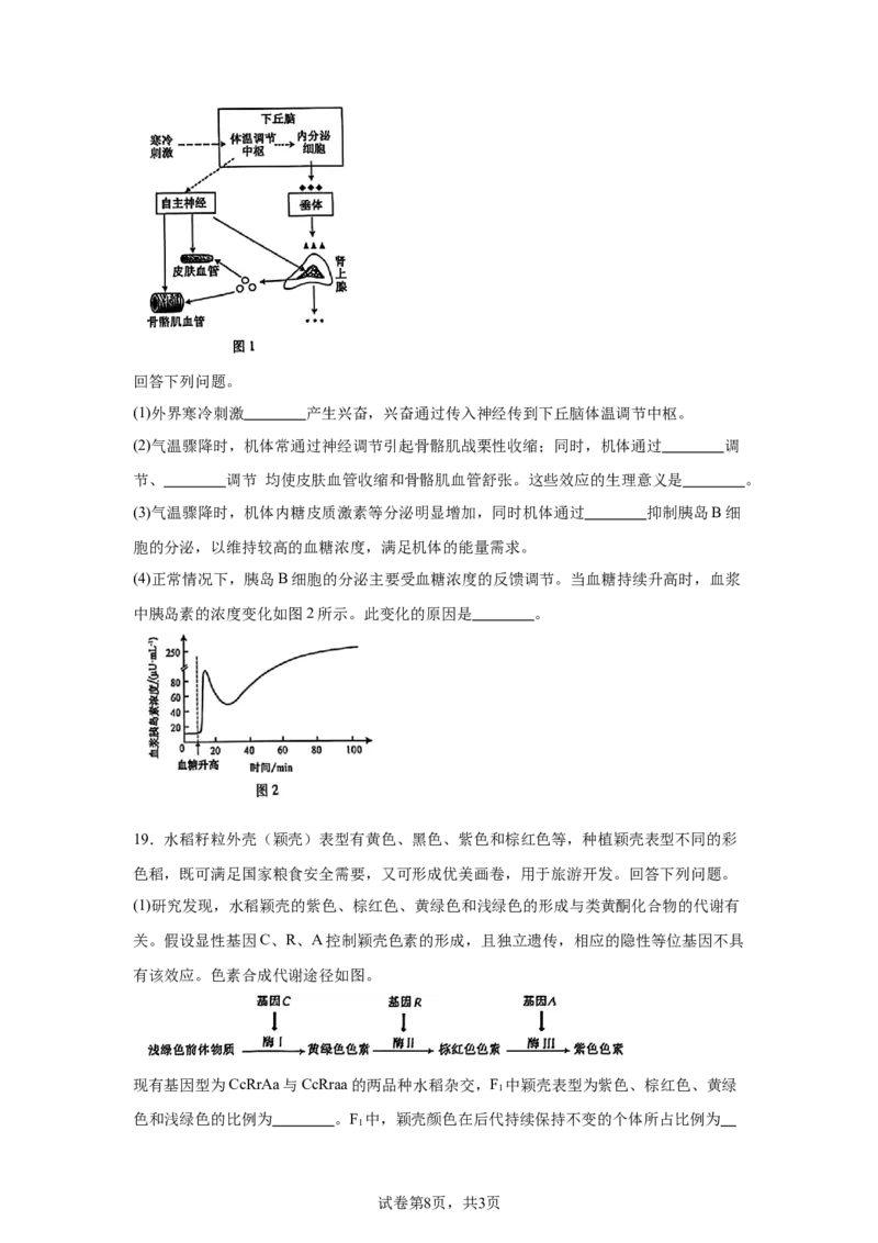 安徽2025年高考安徽生物高考真题文档版_1.高考2025全国各省真题+答案_00.2025各省市高考真题及答案（按省份分类）_10、安徽卷（9科全）_6.生物