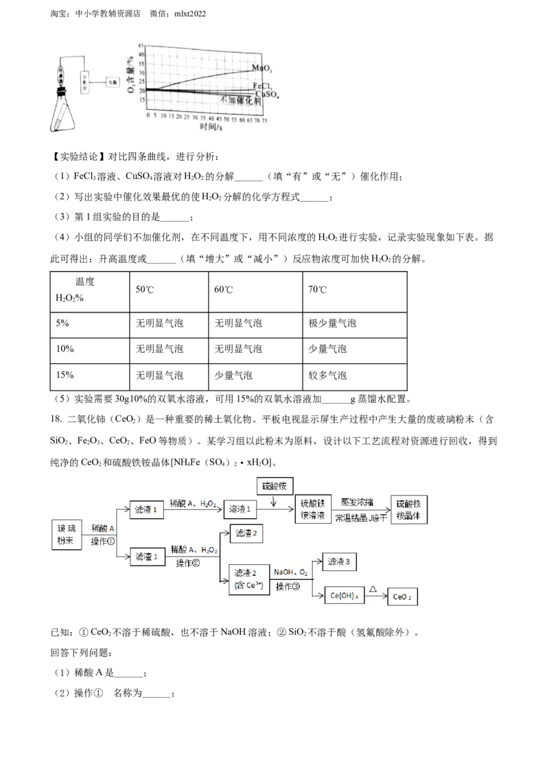 精品解析：2022年湖北省黄石市中考化学真题（原卷版）_中考真题_5.化学中考真题2015-2024年_2022年中考化学真题（127份）14