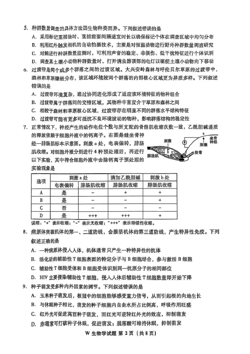 2025年高考安徽生物试题_1.高考2025全国各省真题+答案_9.高考生物真题答案更新中_1.安徽