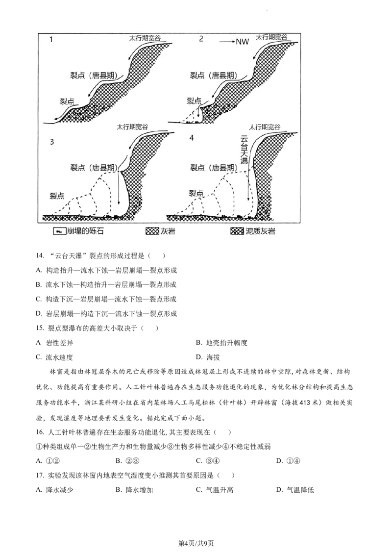 精品解析：新疆维吾尔自治区乌鲁木齐市实验学校2023-2024学年高三上学期1月月考地理试题（原卷版）_2024届新疆维吾尔自治区乌鲁木齐市实验学校高三上学期1月月考