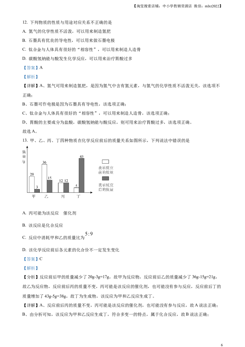 精品解析：2023年山东省临沂市中考化学真题（解析版）_中考真题_5.化学中考真题2015-2024年_2023年中考化学真题7.20_精品解析：2023年山东省临沂市中考化学真题