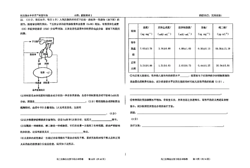 生物四轮冲刺终极押题卷_2025年6月_250605河北省衡水中学2025届高三6月押题密卷
