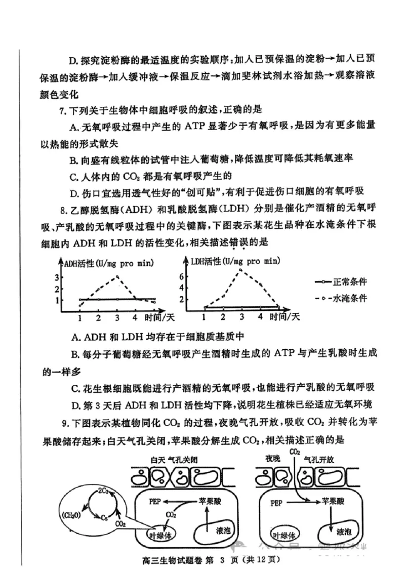 生物-2024届河南省郑州市高三上学期一模考试_2024届河南省郑州市高三上学期一模考试