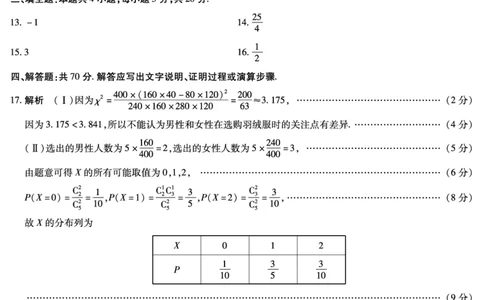 天一大联考顶尖联盟2024届高三阶段性测试（二）数学简易答案_2024届天一大联考顶尖联盟高三阶段性测试（二）（新教材老高考）