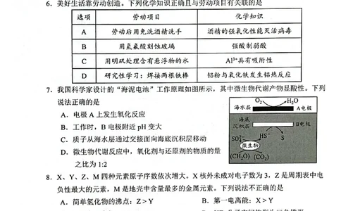 广东省深圳市罗湖区2024届高三上学期期末质量监测化学_2024届广东省深圳市罗湖区高三上学期期末质量监测