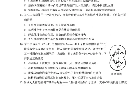 生物卷-2506衢州高二期末_2025年6月_250620浙江省衢州市2024-2025学年高二下学期6月教学质量检测（全科）_浙江省衢州市2024-2025学年高二下学期6月教学质量检测生物