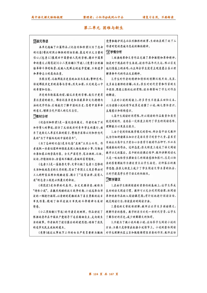 课文脉络梳理_4-教培资料-26年最新资料-同步更新_初中高中教资_03科三专项（进去保存报考的学科即可）_02科三专项（笔记真题思维导图教学设计版本二）_课文梳理（简洁）