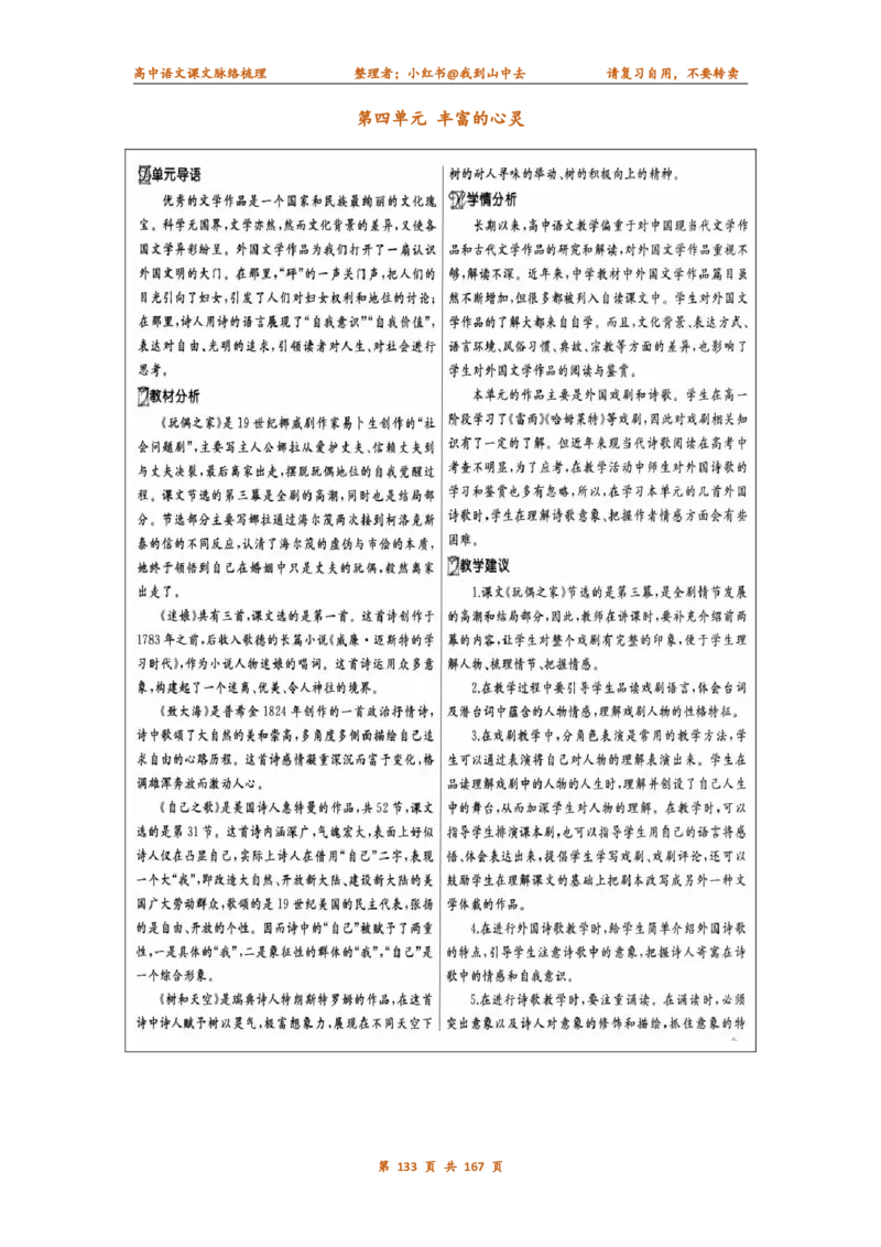 课文脉络梳理_4-教培资料-26年最新资料-同步更新_初中高中教资_03科三专项（进去保存报考的学科即可）_02科三专项（笔记真题思维导图教学设计版本二）_课文梳理（简洁）