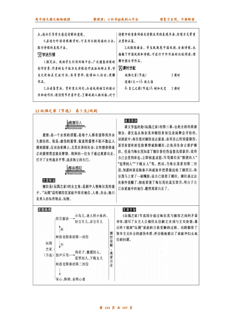 课文脉络梳理_4-教培资料-26年最新资料-同步更新_初中高中教资_03科三专项（进去保存报考的学科即可）_02科三专项（笔记真题思维导图教学设计版本二）_课文梳理（简洁）
