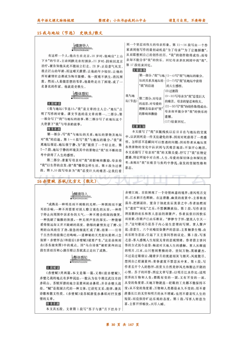 课文脉络梳理_4-教培资料-26年最新资料-同步更新_初中高中教资_03科三专项（进去保存报考的学科即可）_02科三专项（笔记真题思维导图教学设计版本二）_课文梳理（简洁）