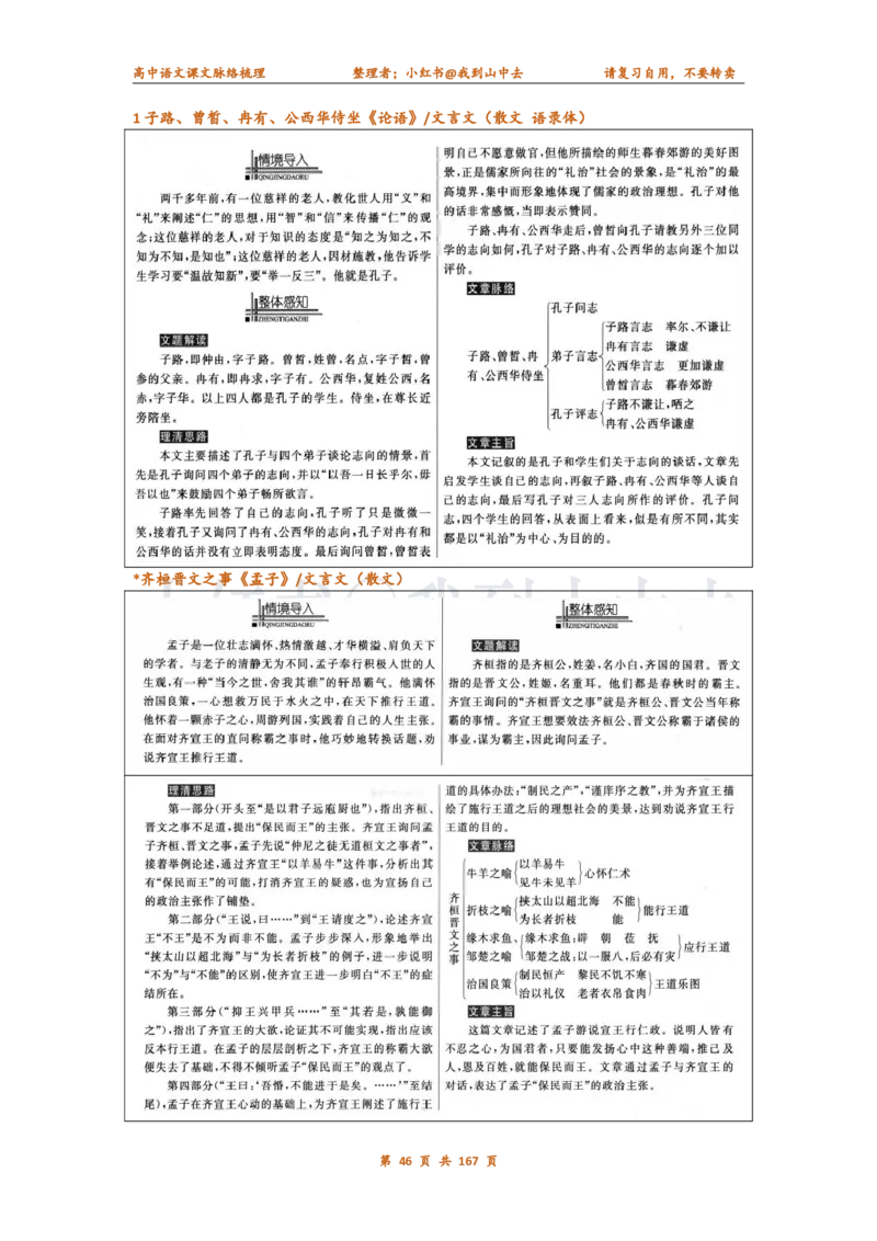 课文脉络梳理_4-教培资料-26年最新资料-同步更新_初中高中教资_03科三专项（进去保存报考的学科即可）_02科三专项（笔记真题思维导图教学设计版本二）_课文梳理（简洁）