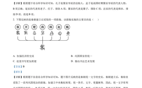 精品解析：2022年四川省雅安市中考历史真题（解析版）_中考真题_6.历史中考真题2015-2024年_2022中考历史真题104份18