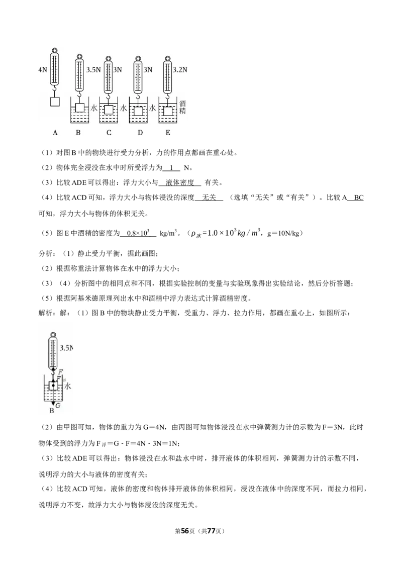 2026年中考物理常考考点专题之浮力_162026年中考七科常考考点专题资料_004中考物理常考考点专题