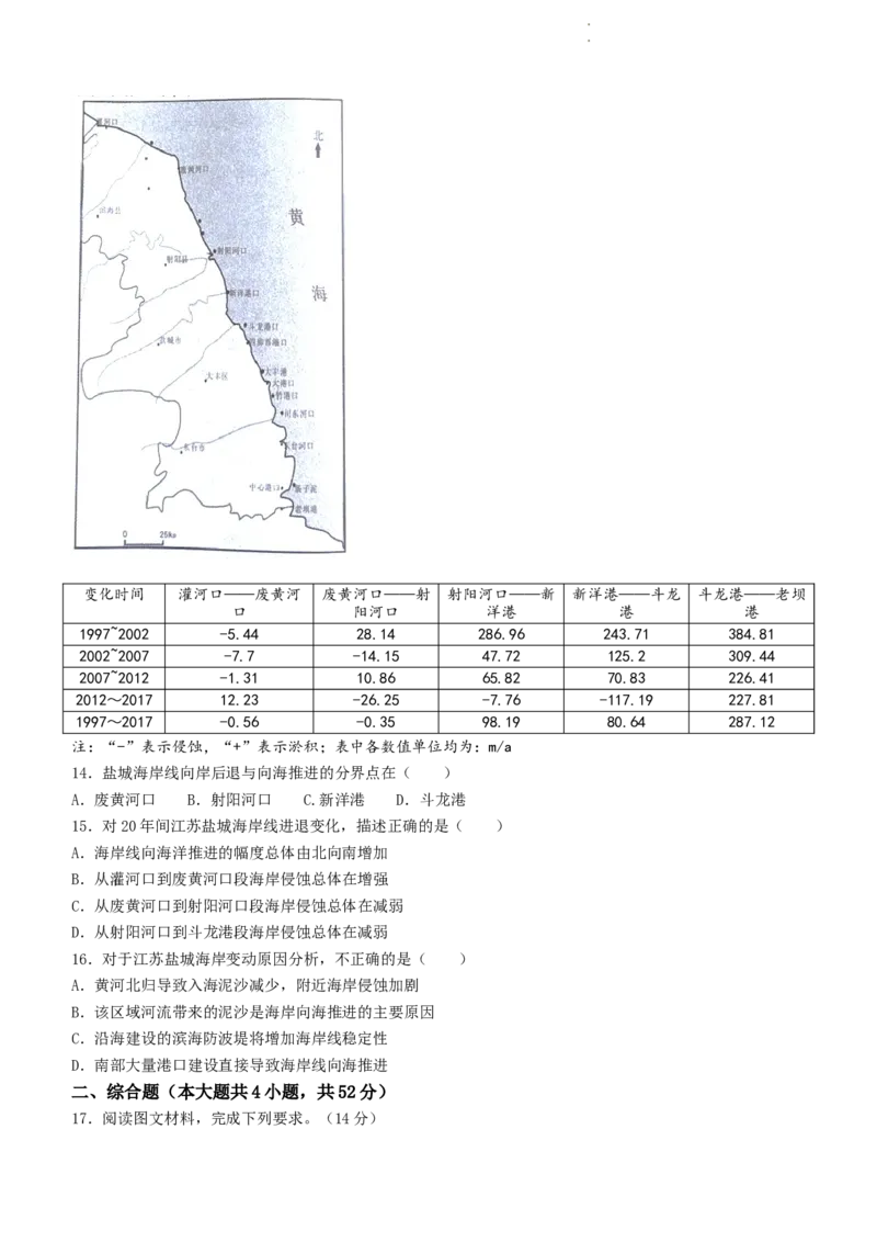 湖南省株洲市2024届高三上学期教学质量统一检测（一）地理_2024届湖南省株洲市高三上学期教学质量统一检测（一）