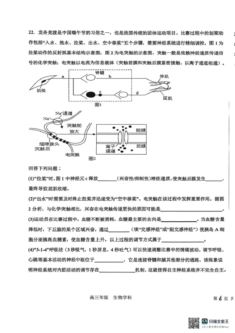 衡水中学2025-2026学年度高三年级上学期综合素质评价四生物_2025年12月_251209河北省衡水中学2025-2026学年度高三年级上学期综合素质评价（四）