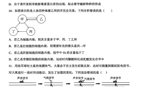 衡水中学2025-2026学年度高三年级上学期综合素质评价四生物_2025年12月_251209河北省衡水中学2025-2026学年度高三年级上学期综合素质评价（四）
