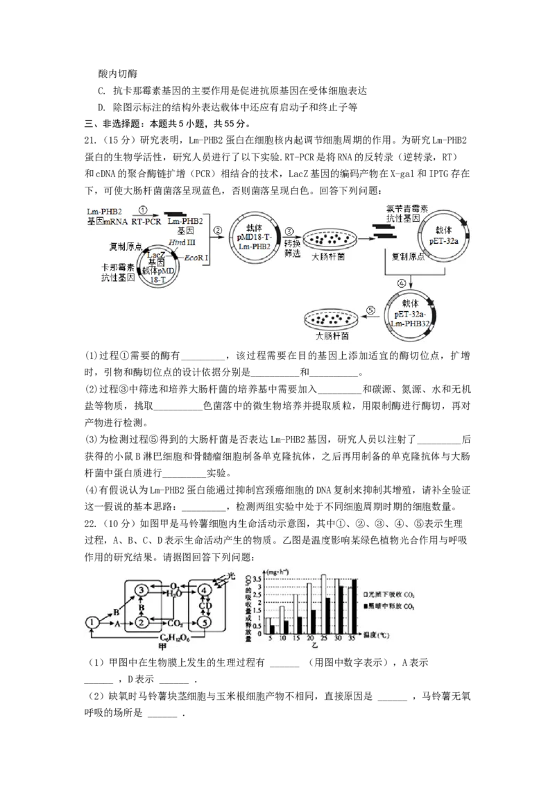 生物（黑龙江、吉林适用，15+5+5题型）（考试版）A4_2024年1月_01每日更新_13号_学易金卷丨2024年1月&ldquo;七省联考&rdquo;考前猜想卷_生物（黑龙江、吉林适用，15+5+5题型）