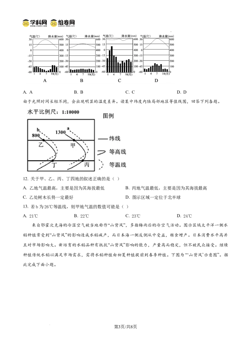 精品解析：地理6月月考试卷_2025年6月_250622黑龙江省双鸭山市第一中学2024-2025学年高二下学期6月月考_黑龙江省双鸭山市第一中学2024-2025学年高二下学期6月月考地理
