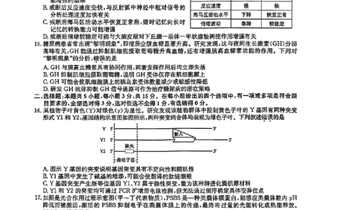 生物_2025年12月_2512022026九师联盟高三11月质量检测（全科）_2026九师联盟高三11月质量检测生物试题（含答案）
