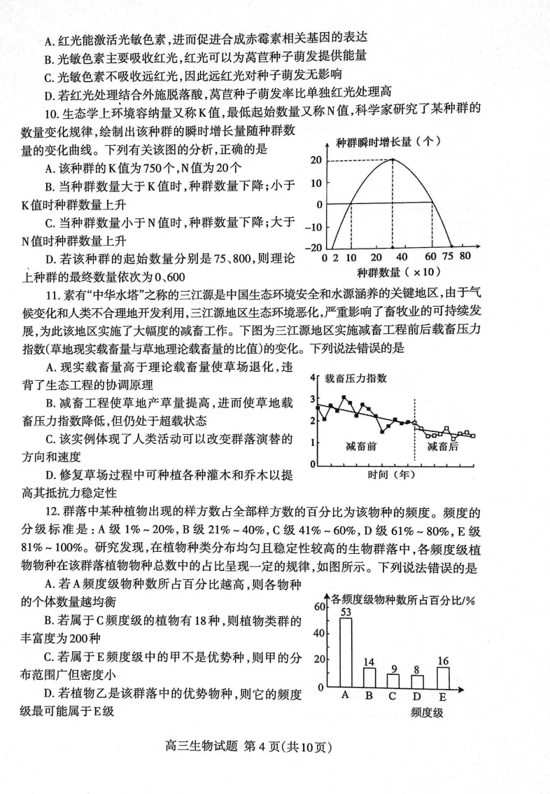 山东省泰安市2023&mdash;2024学年高三上学期期末考试生物试题_2024届山东省泰安市高三上学期期末考试_山东省泰安市2024届高三上学期期末考试生物_新建文件夹(2)