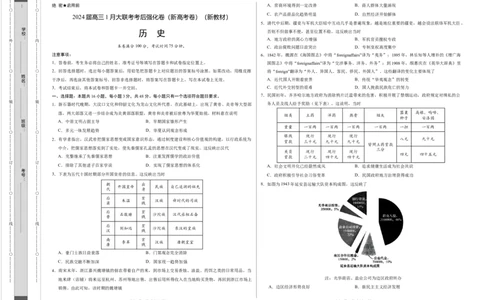 历史-2024届高三1月大联考考后强化卷（新高考卷）（新教材）（考试版）_2024届高三1月大联考考后强化卷（新课标II卷）_2024届高三1月大联考考后强化卷（新课标II卷）历史