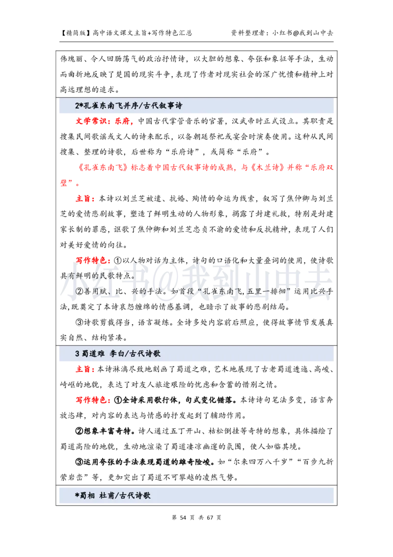 精简课文主旨+写作特色梳理_4-教培资料-26年最新资料-同步更新_初中高中教资_03科三专项（进去保存报考的学科即可）_02科三专项（笔记真题思维导图教学设计版本二）