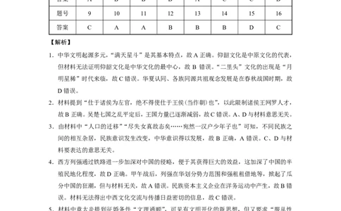 贵阳一中2024届高考月考卷（五）历史-答案_2024届贵州省贵阳市第一中学高三上学期适应性月考（五）_贵州省贵阳市第一中学2024届高三上学期适应性月考（五）历史