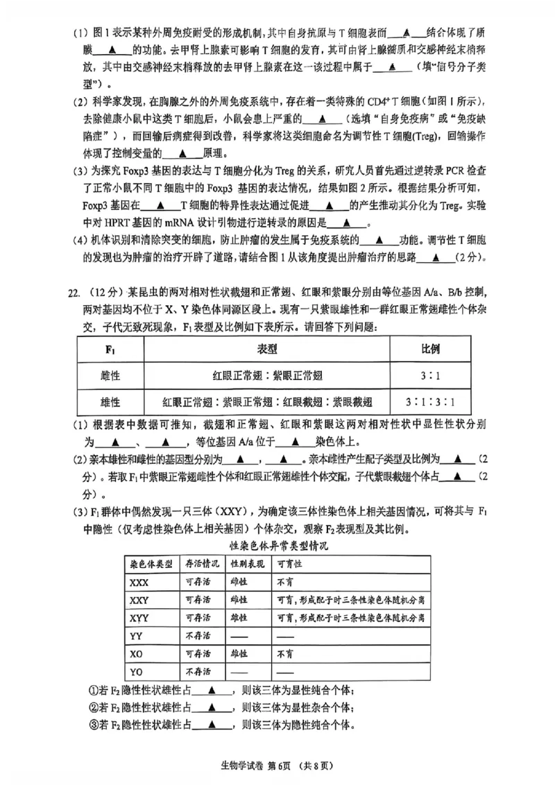 生物卷+标答镇江高三期中2512_2025年12月_251204江苏省镇江市2025-2026学年高三上学期期中质量监测（全科）