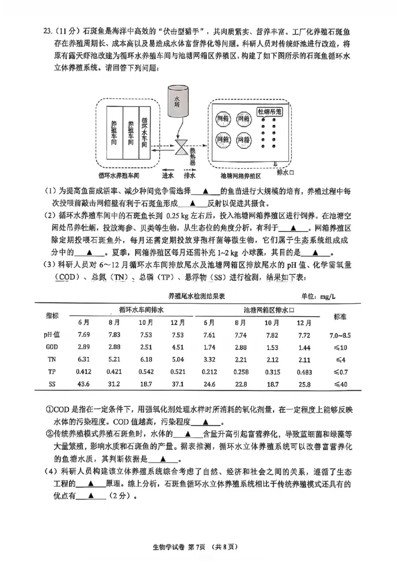 生物卷+标答镇江高三期中2512_2025年12月_251204江苏省镇江市2025-2026学年高三上学期期中质量监测（全科）