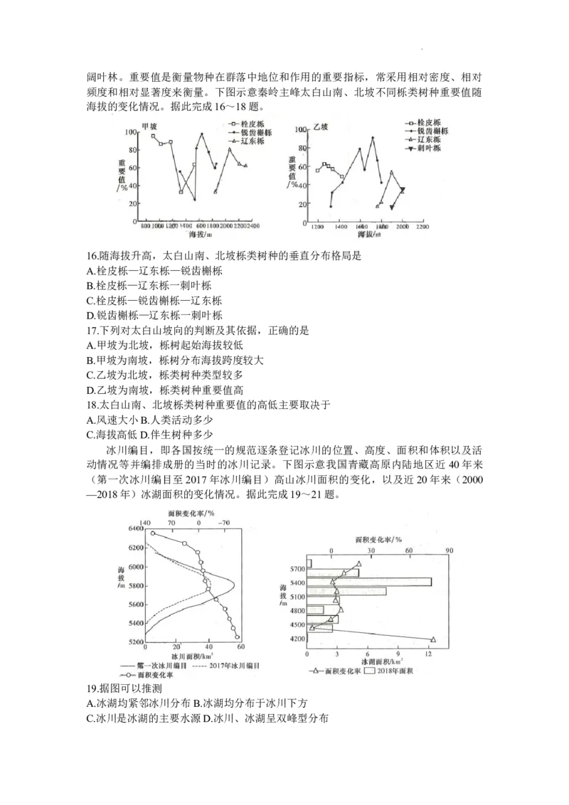 地理-湖南省长沙市一中2024届高三月考五_2024届湖南省长沙市一中高三月考五