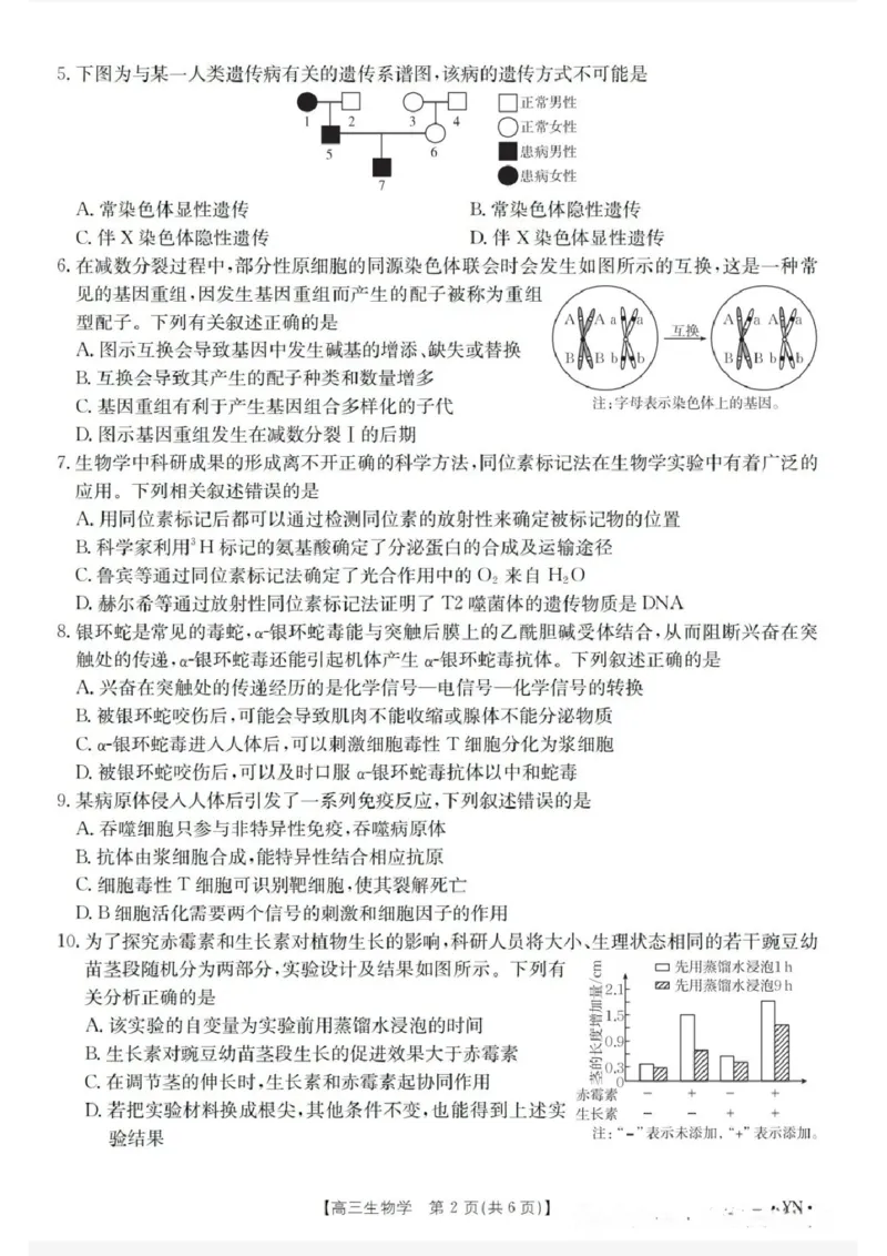 金太阳百万联考&middot;云南省2026届高三11月考试(11.27)[YN]生物试题（含答案）_251129云南省金太阳百校联考2026届高三上学期11月联考