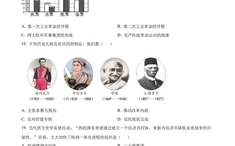 精品解析：2022年山东省威海市中考历史真题（原卷版）_中考真题_6.历史中考真题2015-2024年_2022中考历史真题104份18