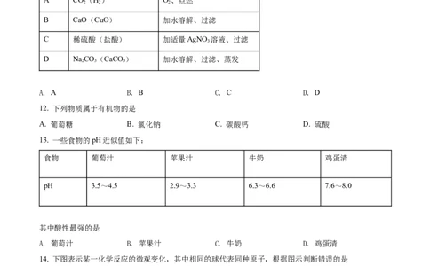 精品解析：2022年湖南省郴州市中考化学真题（原卷版）_中考真题_5.化学中考真题2015-2024年_2022年中考化学真题（127份）14