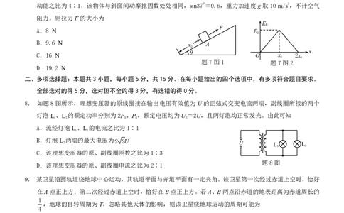康德2024年重庆市普通高中学业水平选择性考试高三第一次联合诊断检测物理试题_2024届重庆一诊康德卷普通高等学校招生全国统一考试高三第一次联合诊断检测