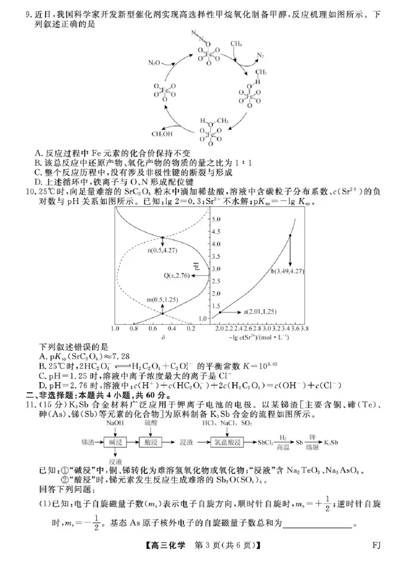 福建省百校2025年2026届高三年级12月联合测评化学试题（含答案）_2025年12月_251227福建省百校2025年2026届高三年级12月联合测评(下标FJ)