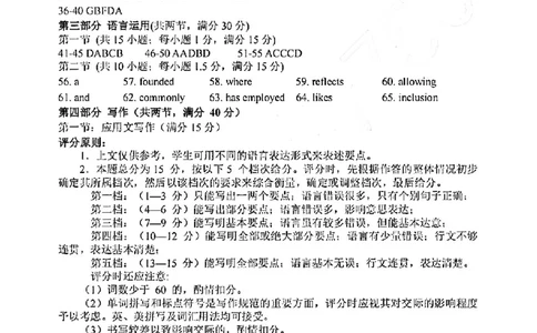 英语答案-2506衢州高二期末_2025年6月_250620浙江省衢州市2024-2025学年高二下学期6月教学质量检测（全科）_浙江省衢州市2024-2025学年高二下学期6月教学质量检测英语
