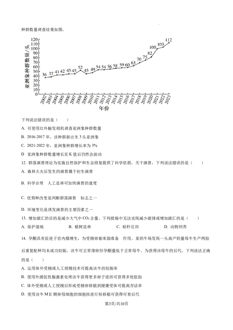 2025高考云南卷生物真题_1.高考2025全国各省真题+答案_00.2025各省市高考真题及答案（按省份分类）_18、云南卷（9科全）_生物